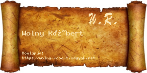 Wolny Róbert névjegykártya